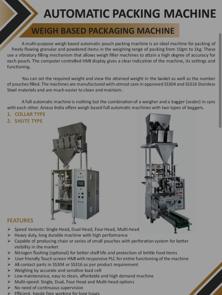 Pouch Packing Machines Pouch Packing Machines